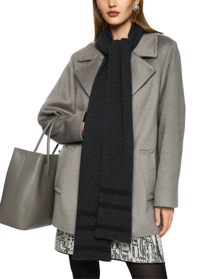SCARF W STRIPES & LUREX THREADS SMOKE