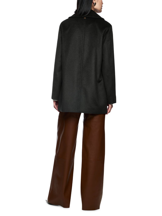 DOUBLE BREASTED OUTDOOR JACKET BLACK