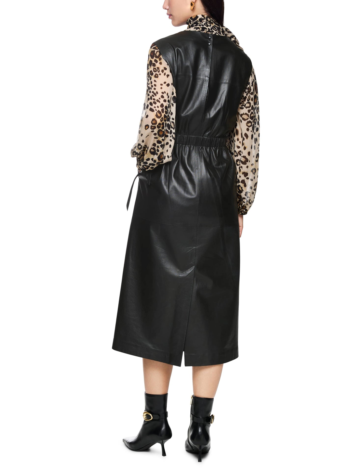 LEATHER MAXI DRESS W V-NECK