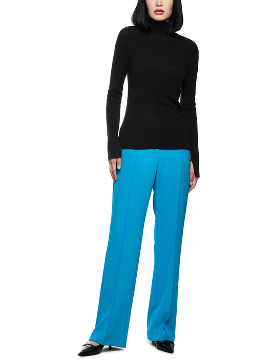 BLACK SLIM FIT RIB TURTLENECK SWEATER