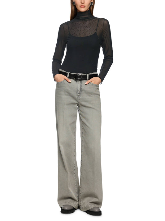 LONG SLEEVE MESH TOP W HOTFIX SPARKLES