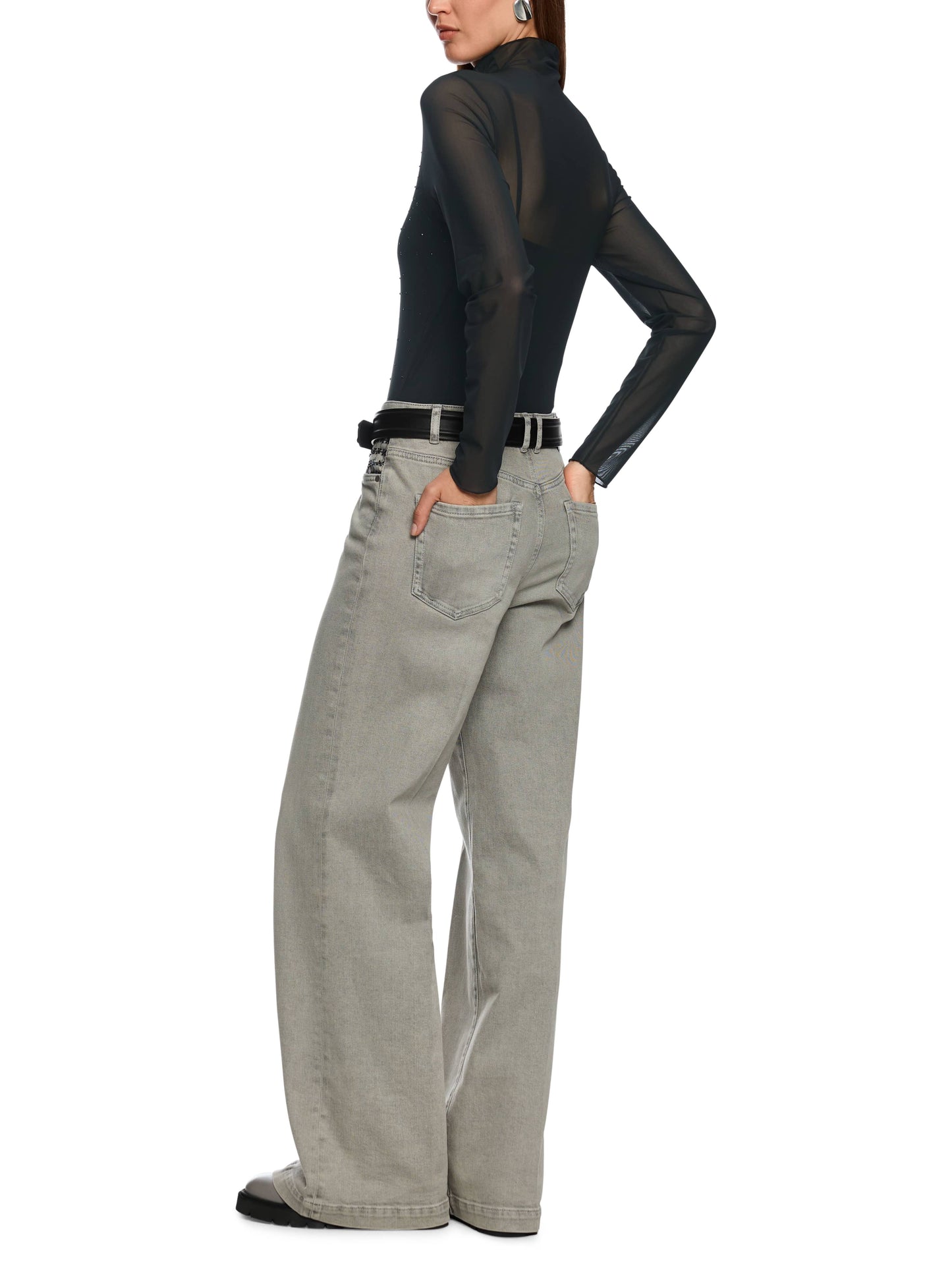 LONG SLEEVE MESH TOP W HOTFIX SPARKLES