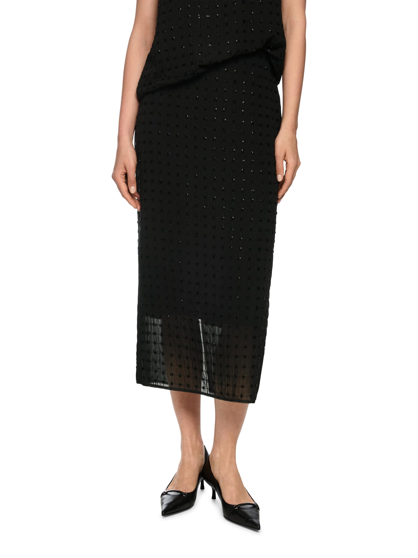 ELEGANT STRAIGHT SKIRT W SEQUINS