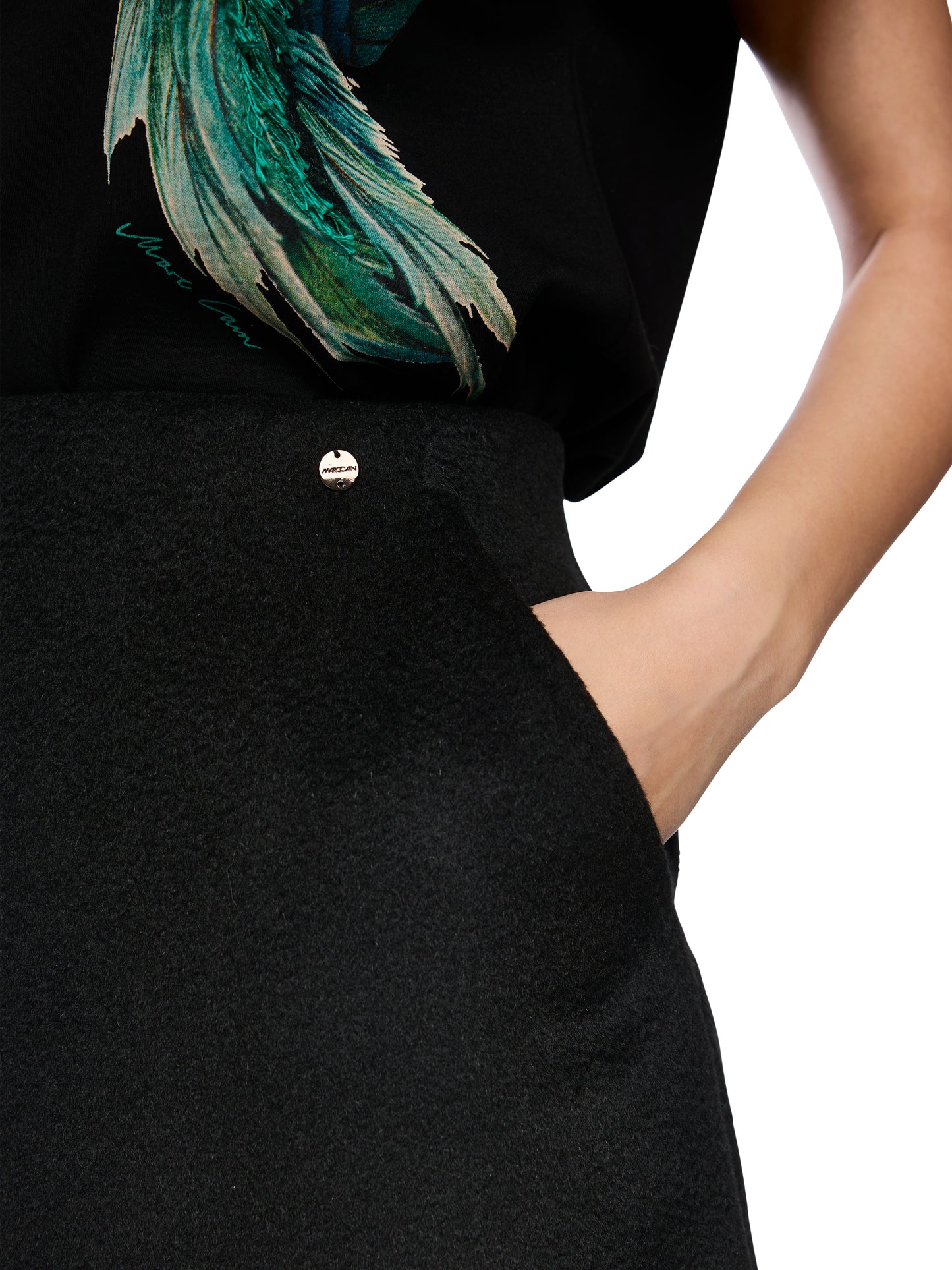 FLARED WOOL BLEND SKIRT