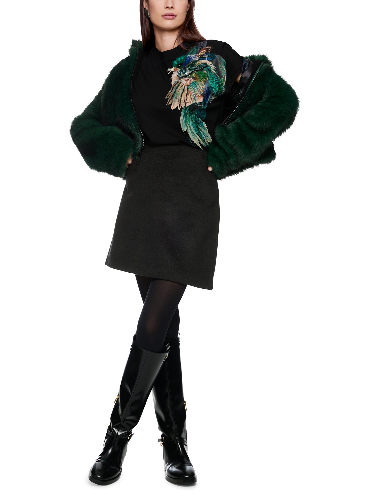 FLARED WOOL BLEND SKIRT