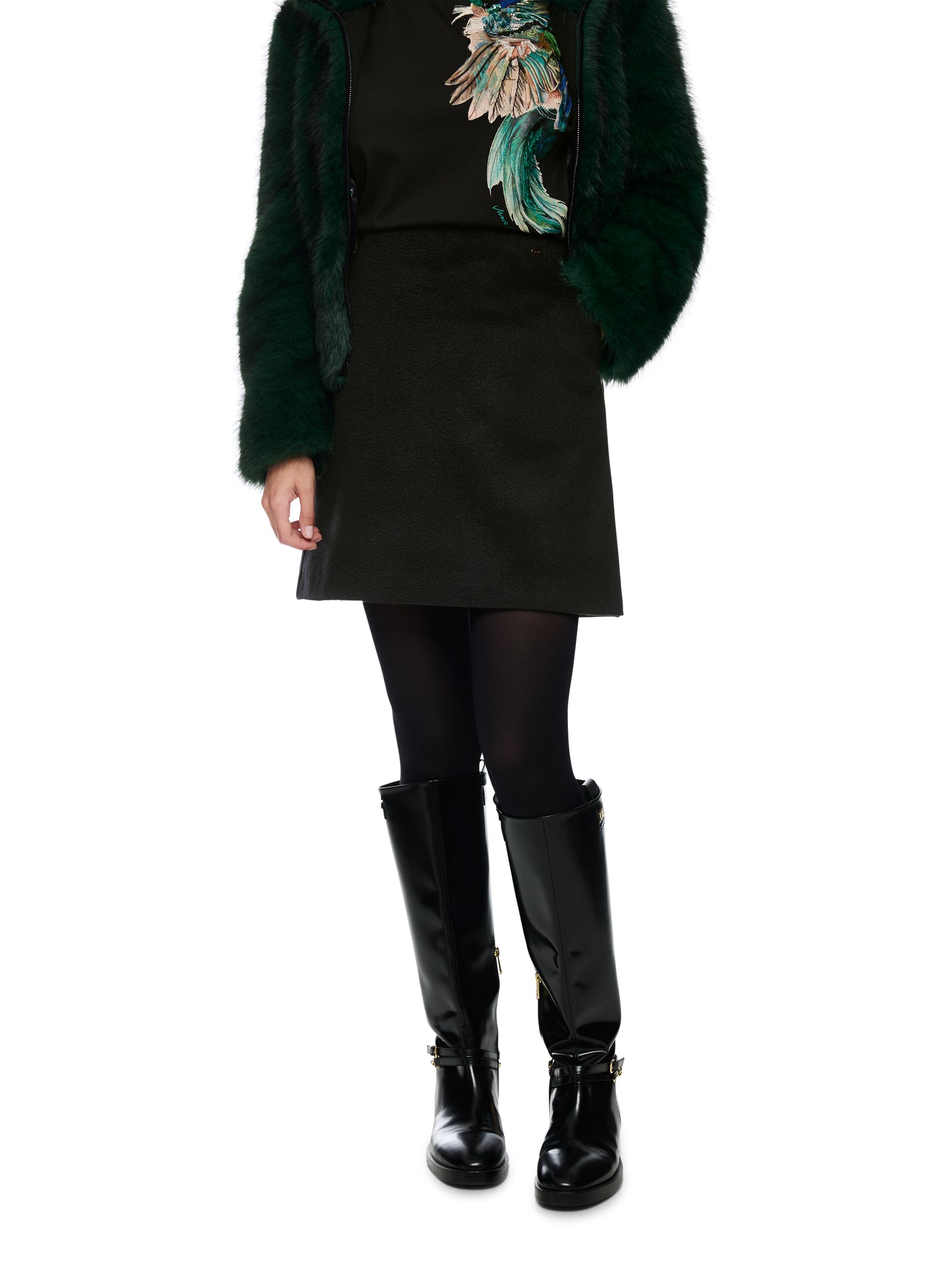 FLARED WOOL BLEND SKIRT