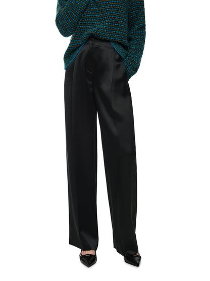 WASCO STAIN WIDE LEG BLACK TROUSERS
