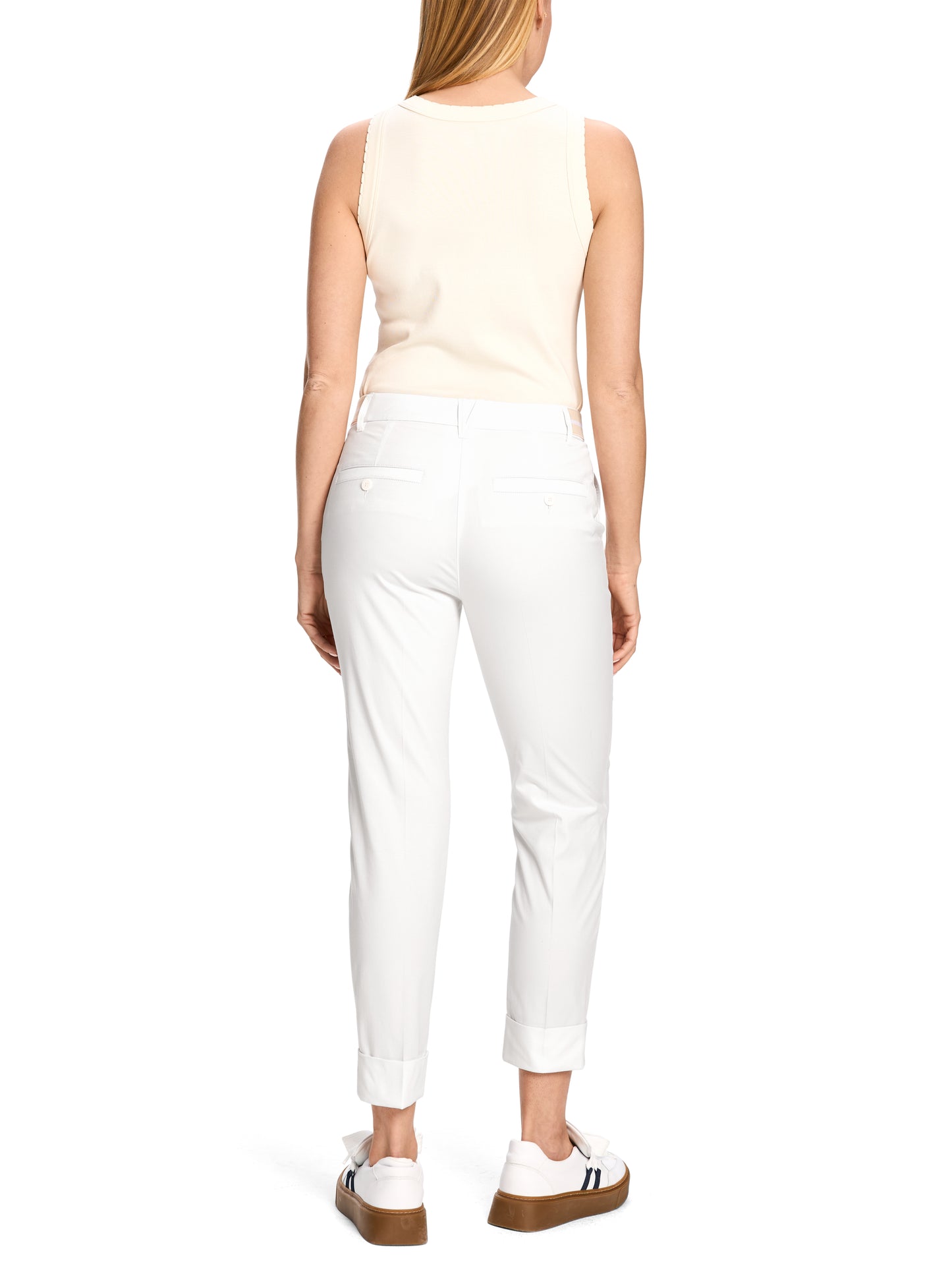 FEMININE CUFFED CROPPED TROUSERS