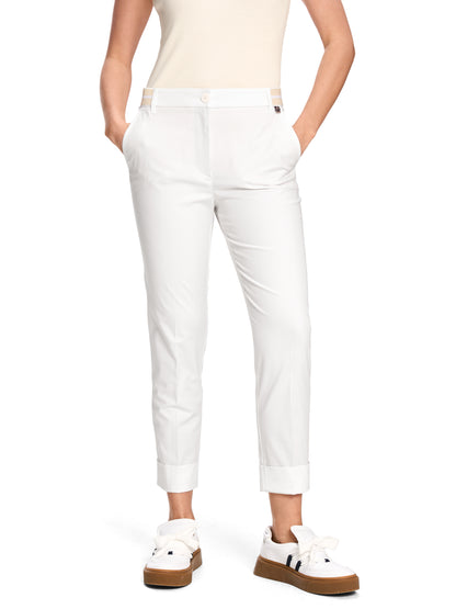 FEMININE CUFFED CROPPED TROUSERS