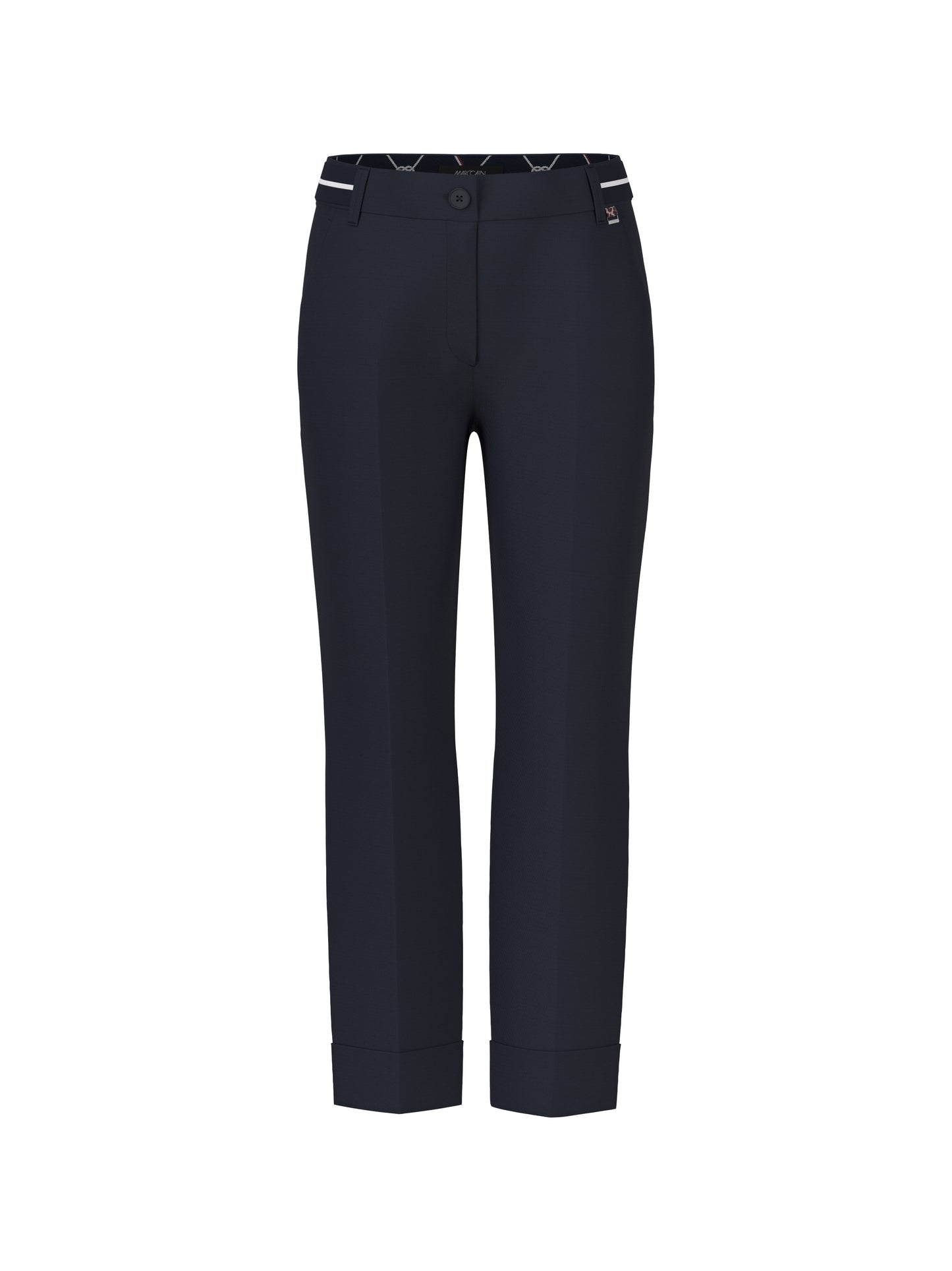 FEMININE CUFFED CROPPED TROUSERS