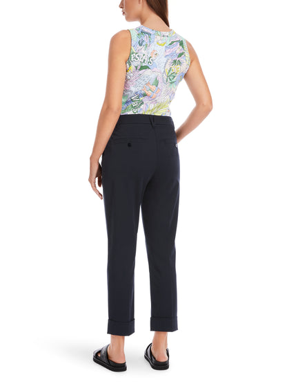 FEMININE CUFFED CROPPED TROUSERS