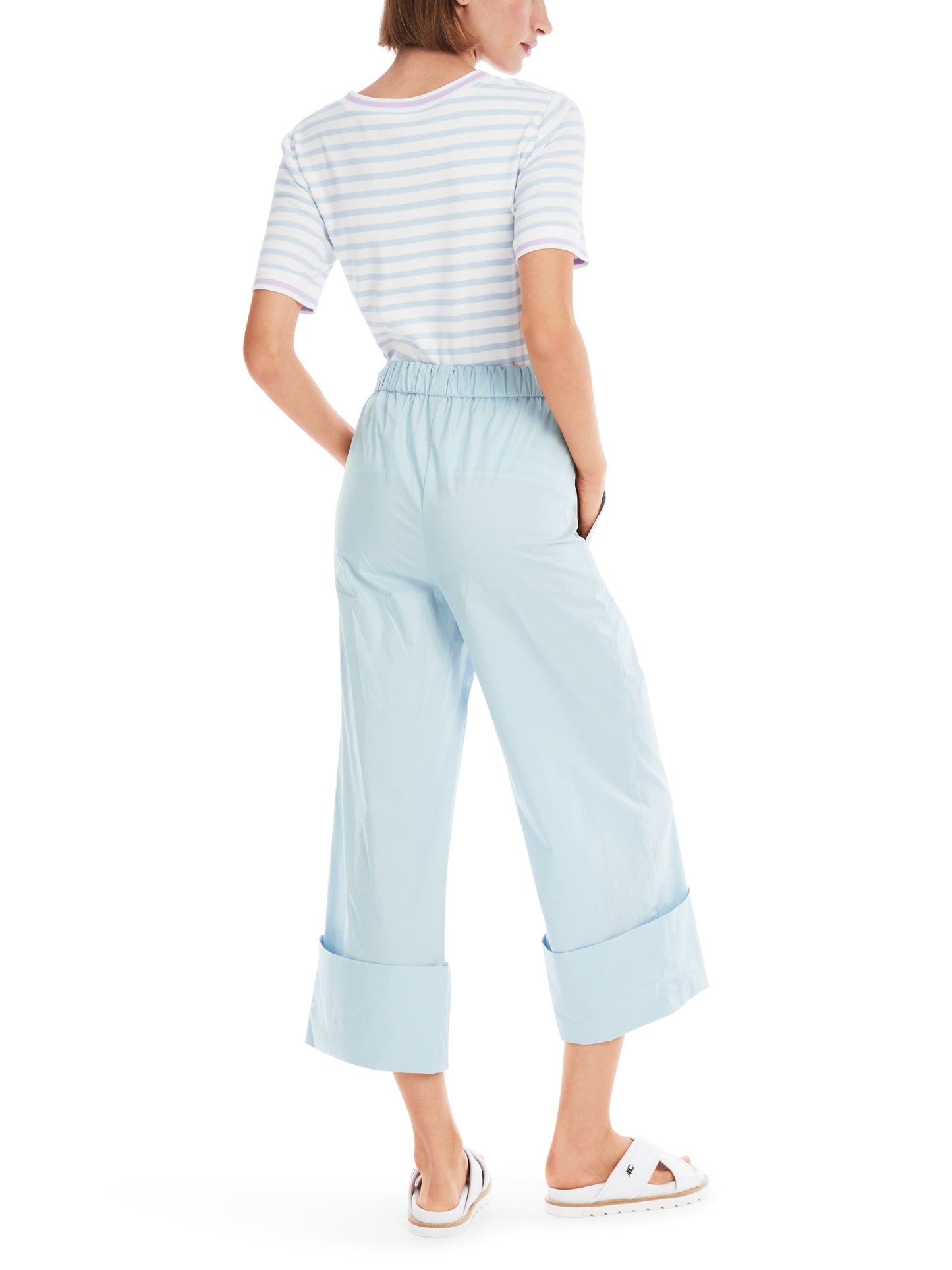 WIDE LEG CROP PANT W CUFF