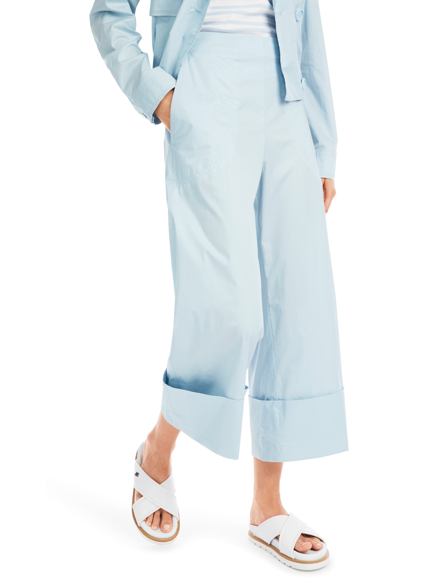 WIDE LEG CROP PANT W CUFF