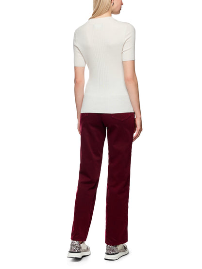 SLIM FIT CREW NECK S/SLEEVE KNIT OFF-WHITE