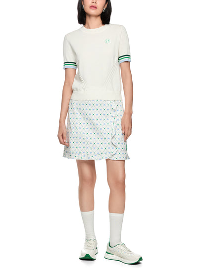Short Sleeve Crew Knit With Stripe Trim by Marc Cain - view 6
