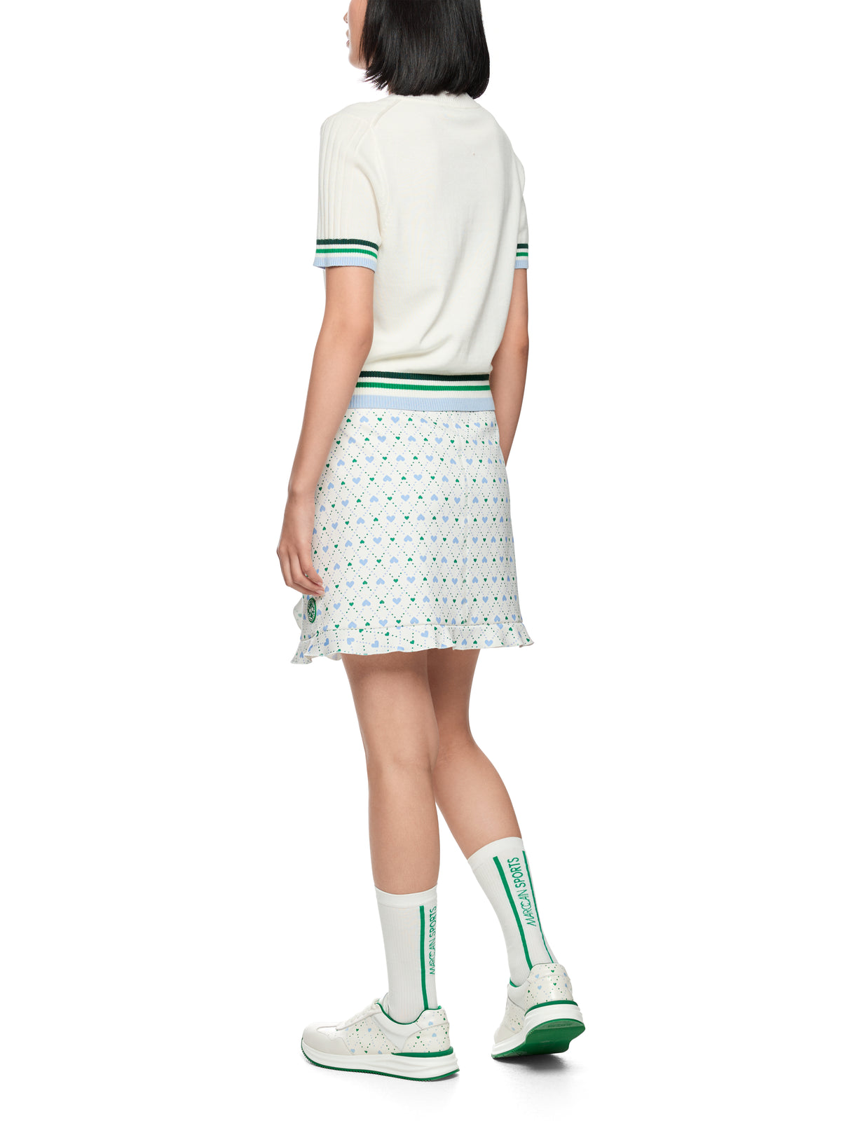 Short Sleeve Crew Knit With Stripe Trim by Marc Cain - view 5