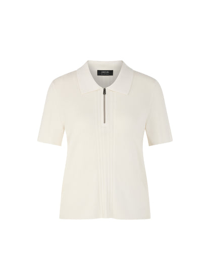 CLASSIC FIT KNITTED POLO W ZIP W ZIP OFF-WHITE