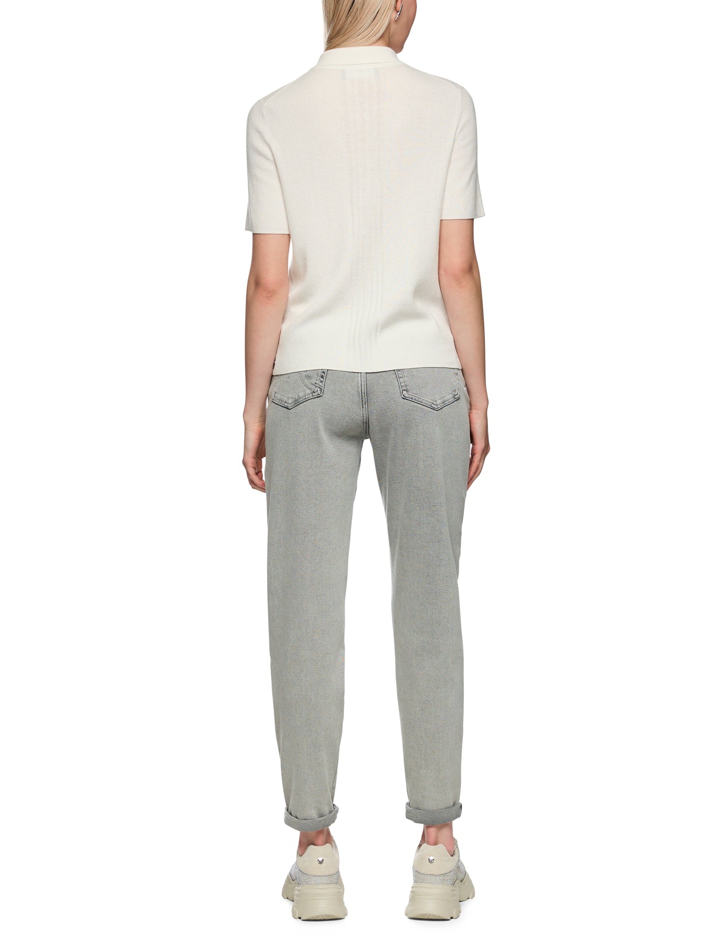 CLASSIC FIT KNITTED POLO W ZIP W ZIP OFF-WHITE