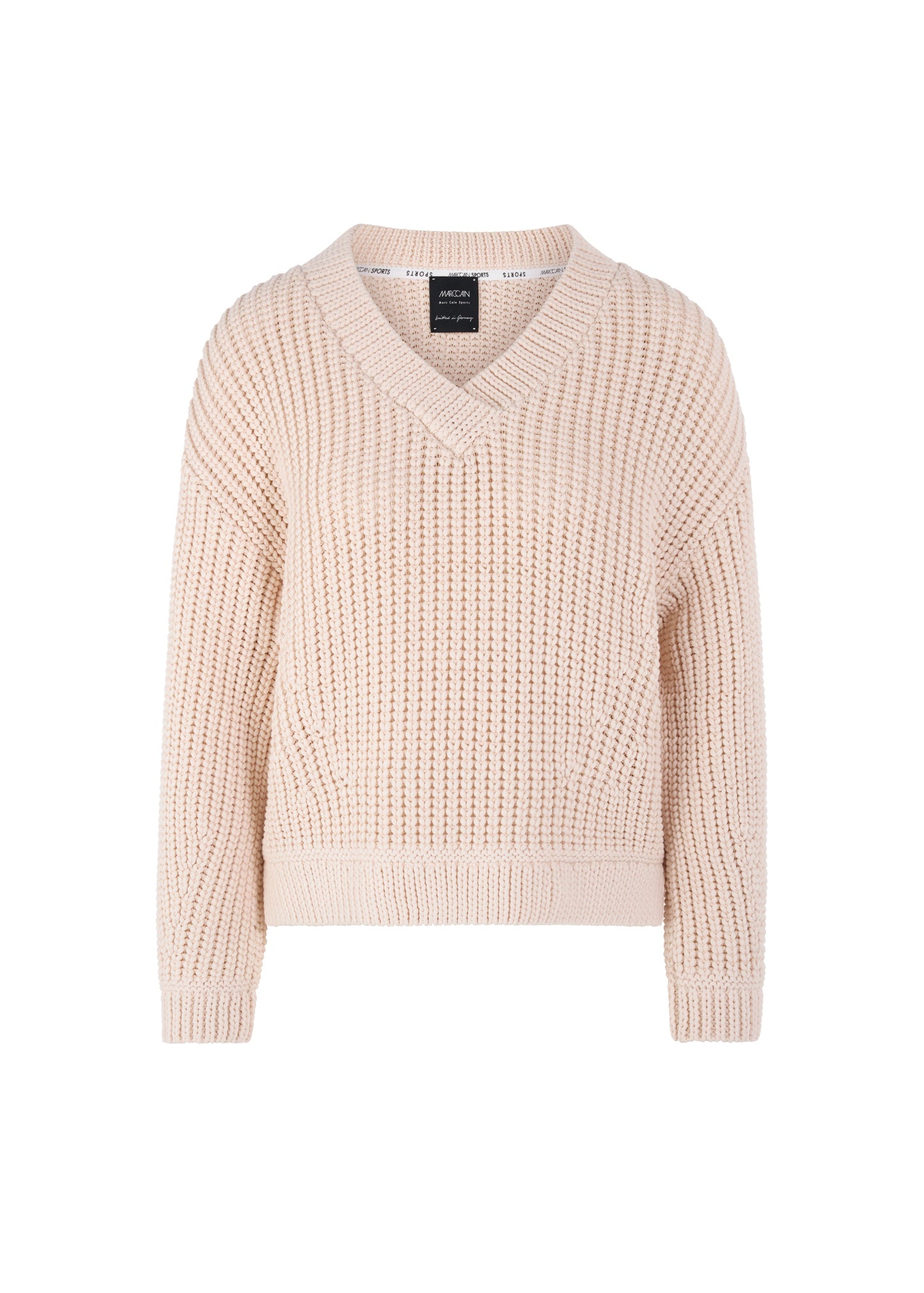Cotton Blend V Neck Knit In Magnolia by Marc Cain - view 1