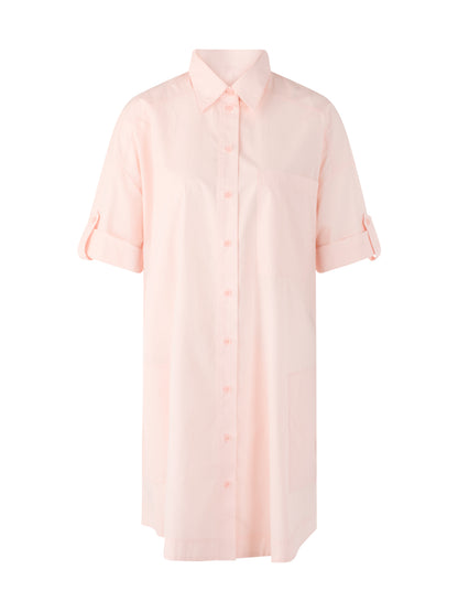 SHORT SLEEVE MINI SHIRT DRESS IN ROSEWATER
