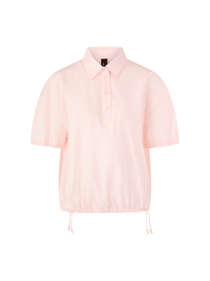 SHORT SLEEVE BLOUSE W COLLAR IN ROSEWATER