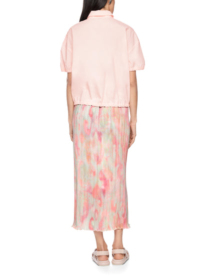 SHORT SLEEVE BLOUSE W COLLAR IN ROSEWATER