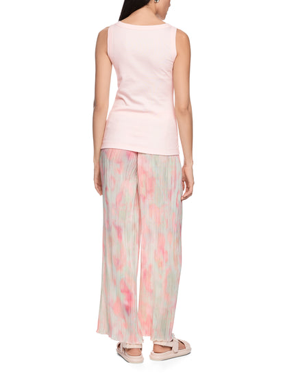 BASIC RIB SCOOP NECK TANK IN ROSEWATER