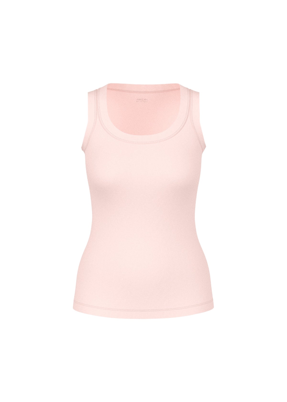 BASIC RIB SCOOP NECK TANK IN ROSEWATER