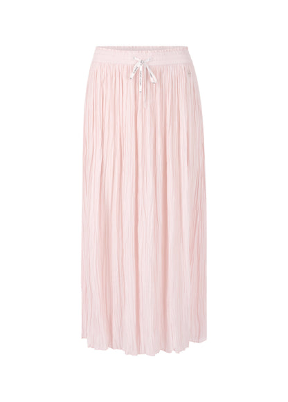 Pink pleated skirt on a white background