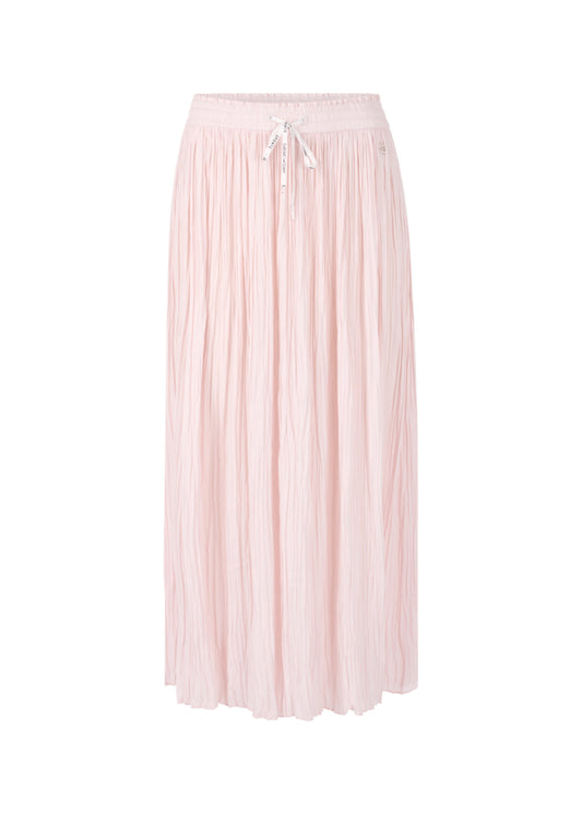 Pink pleated skirt on a white background