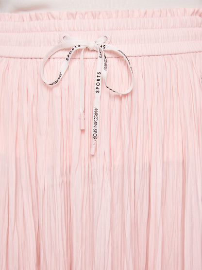 PLEATED SKIRT W ELASTIC WAISTBAND IN ROSEWATER