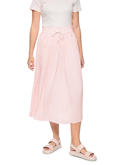 PLEATED SKIRT W ELASTIC WAISTBAND IN ROSEWATER