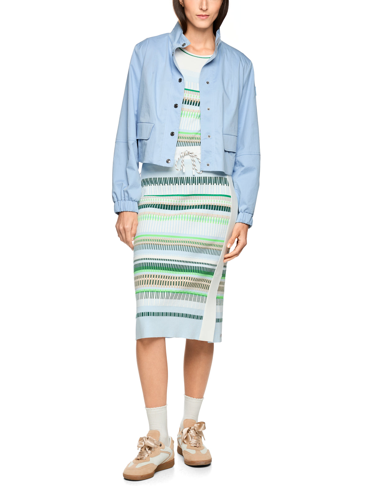 Cotton Crop Jacket In Skyway Blue by Marc Cain - view 7