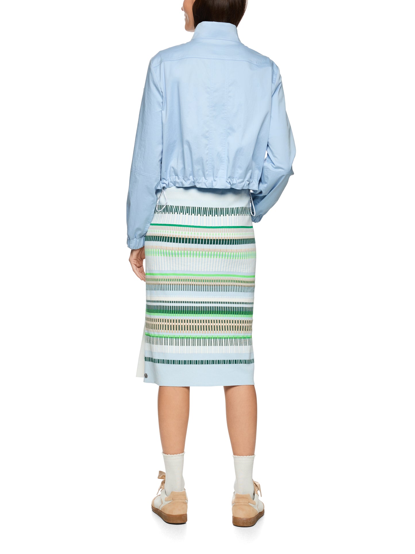 Cotton Crop Jacket In Skyway Blue by Marc Cain - view 6