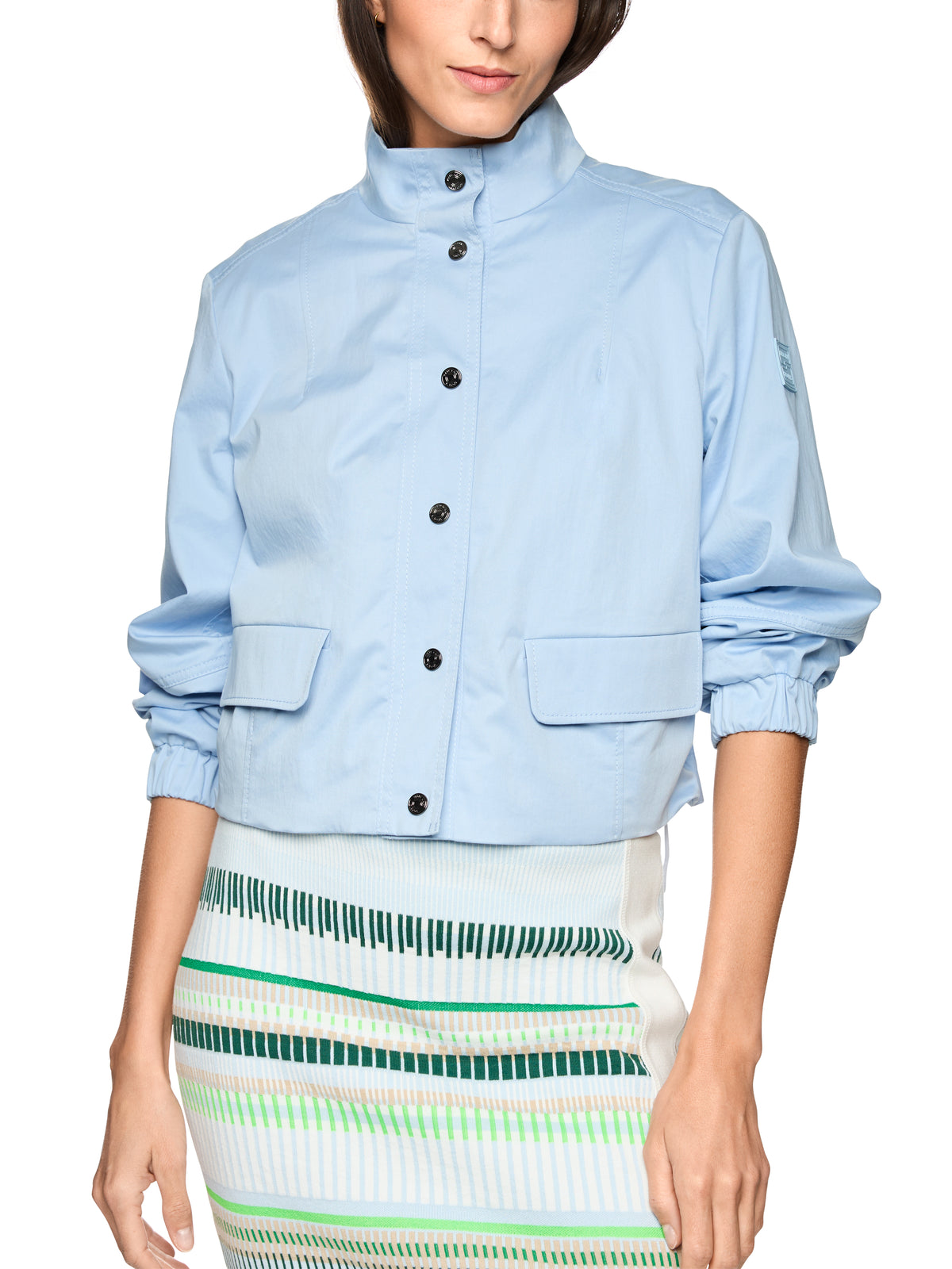 Cotton Crop Jacket In Skyway Blue by Marc Cain - view 3