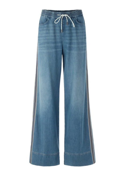 Drawstring Jean In Soft Blue Denim by Marc Cain - view 1