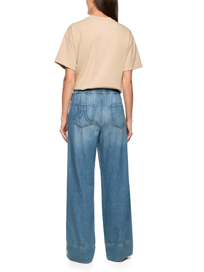 Drawstring Jean In Soft Blue Denim by Marc Cain - view 6