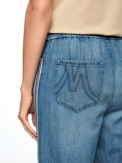 Drawstring Jean In Soft Blue Denim by Marc Cain - view 3