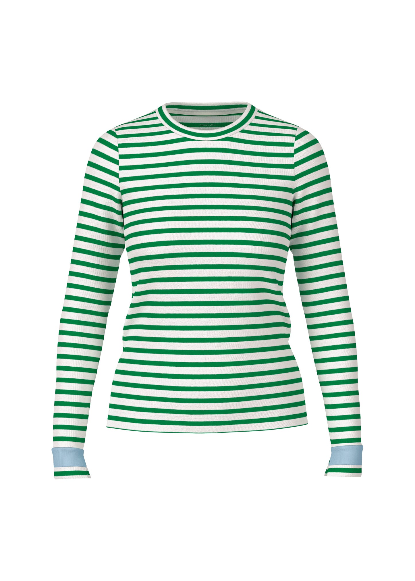 Cotton Rib T-Shirt In Bright Emerald Stripe by Marc Cain - view 1