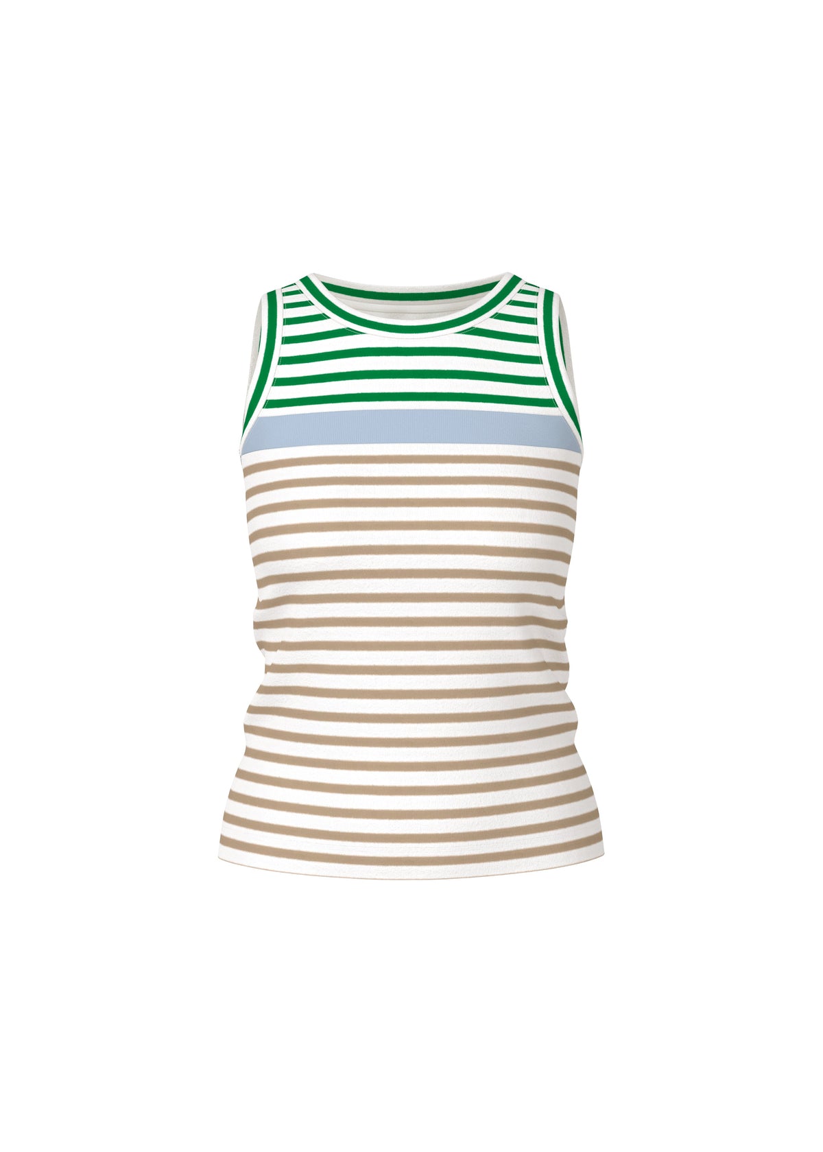 Rib Tank Top In Bright Emerald Stripe by Marc Cain - view 1