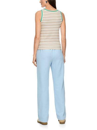 Rib Tank Top In Bright Emerald Stripe by Marc Cain - view 4