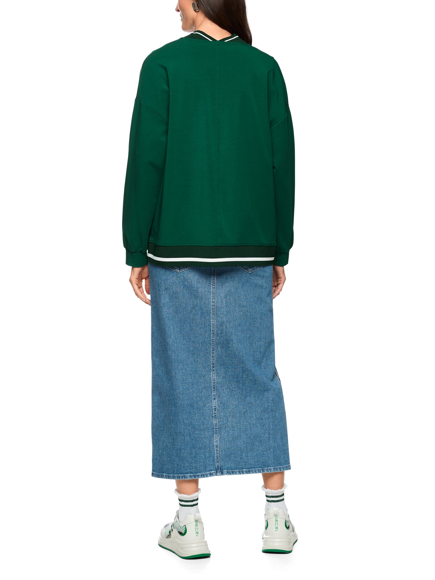Varsity Jacket In Dark Jade Green by Marc Cain - view 6