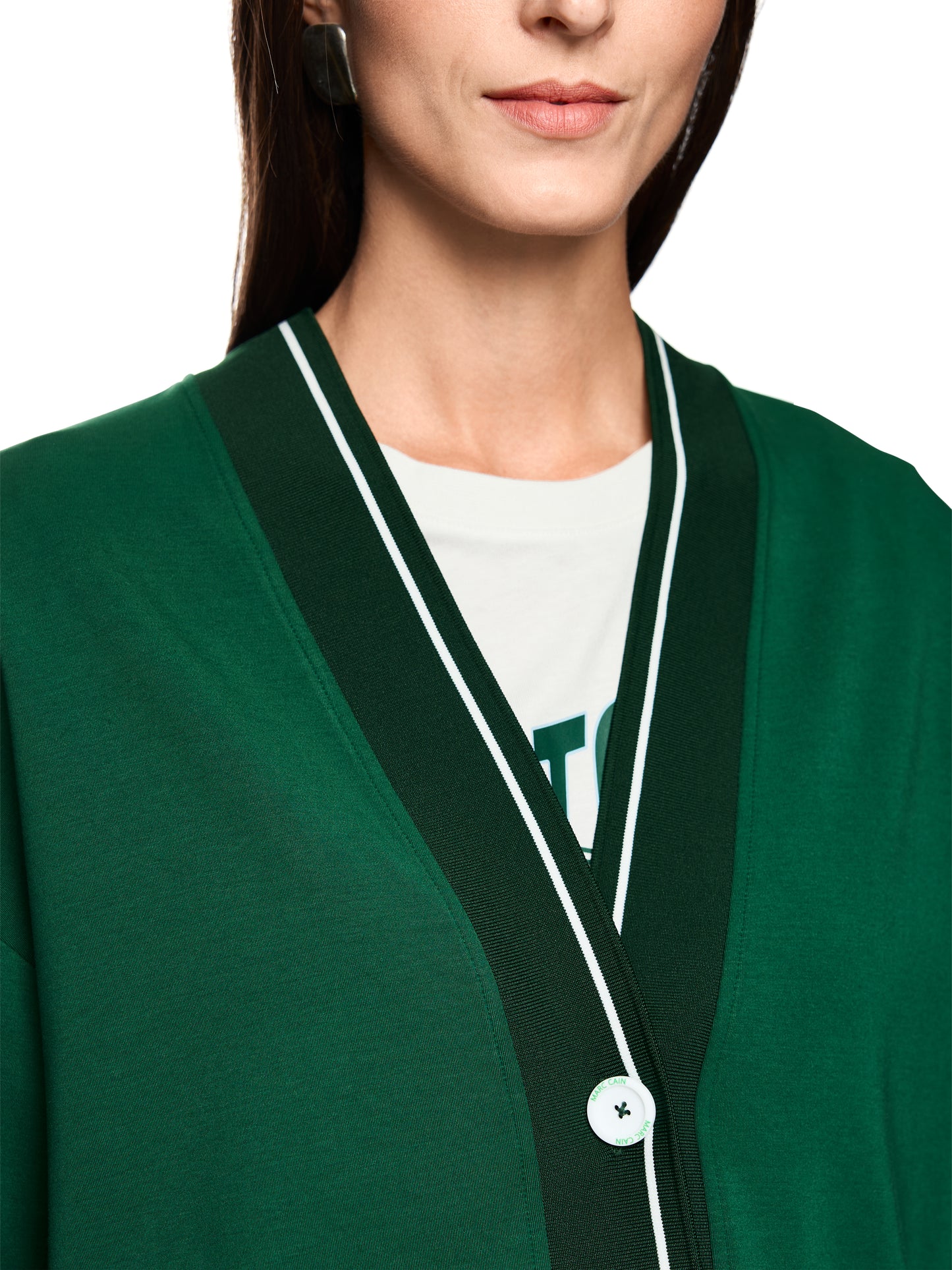 Varsity Jacket In Dark Jade Green by Marc Cain - view 5