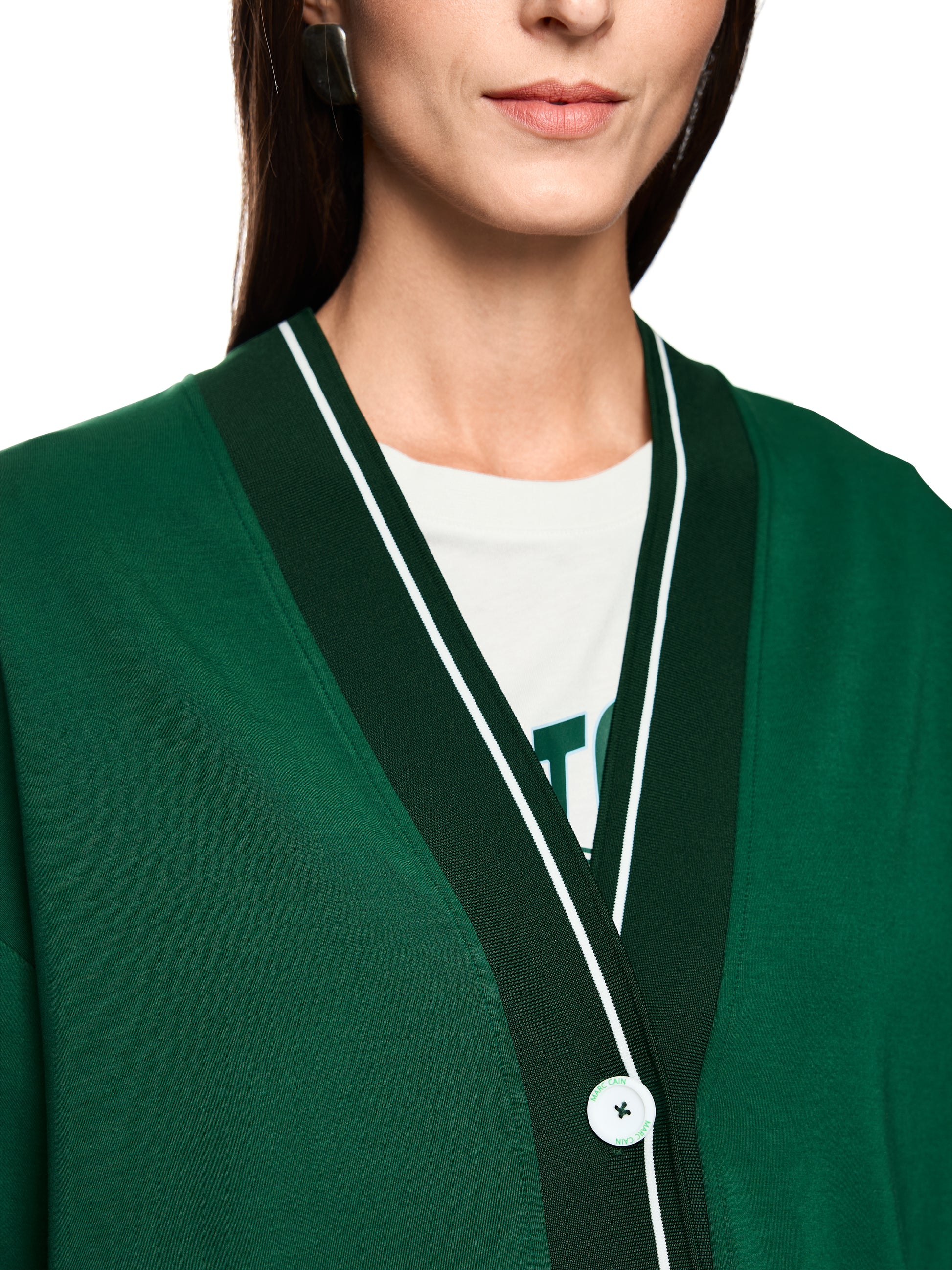 Varsity Jacket In Dark Jade Green by Marc Cain - view 5