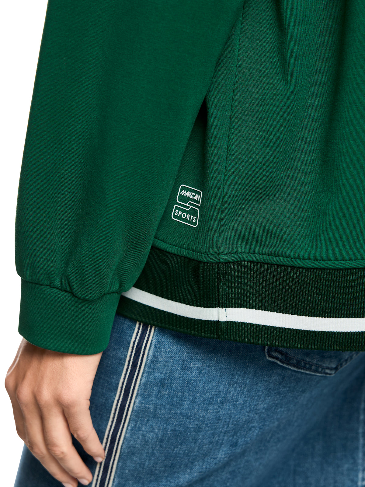 Varsity Jacket In Dark Jade Green by Marc Cain - view 4