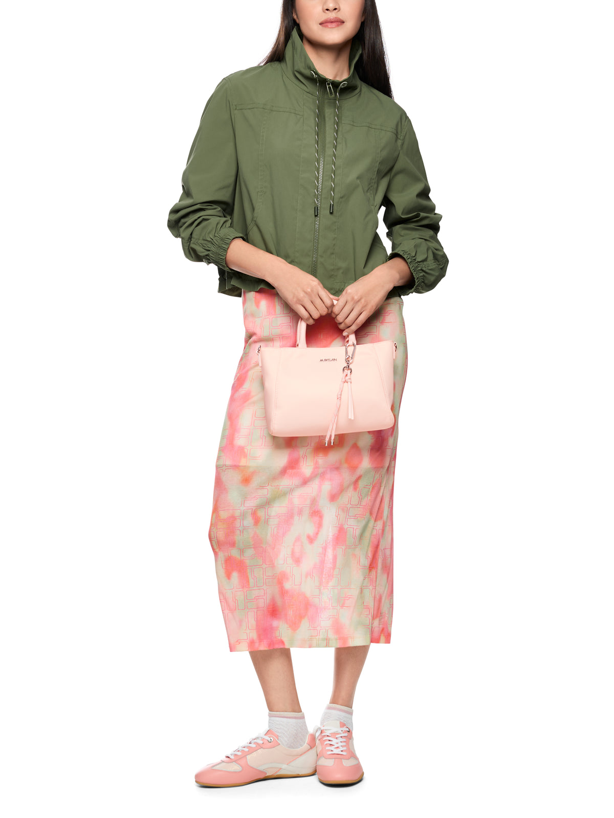 CROPPED CASUAL BOMBER JACKET IN OLIVINE