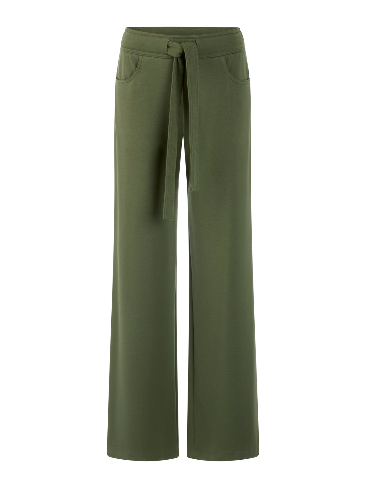 WIDE LEG RELAXED PANTS IN OLIVINE