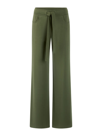 WIDE LEG RELAXED PANTS IN OLIVINE