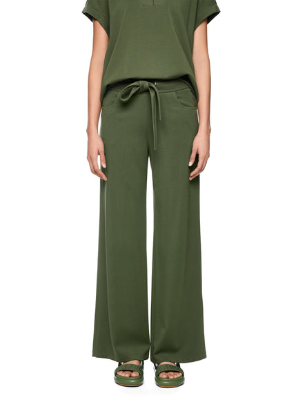 WIDE LEG RELAXED PANTS IN OLIVINE