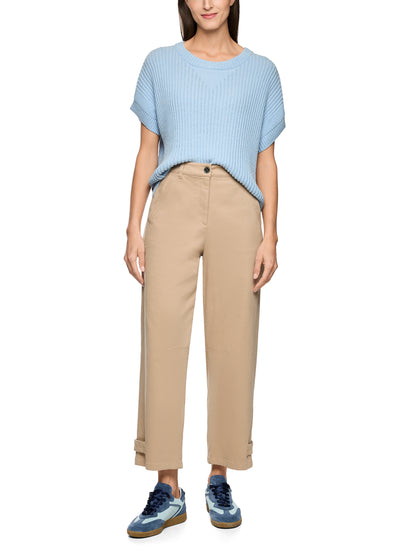 Cotton Carrot Shape Pant In Light Stone by Marc Cain - view 7